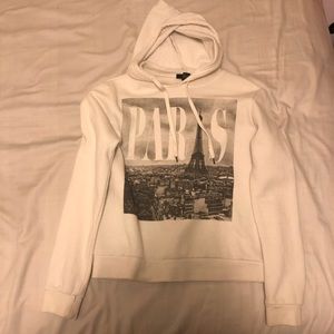 White Paris graphic hoodie